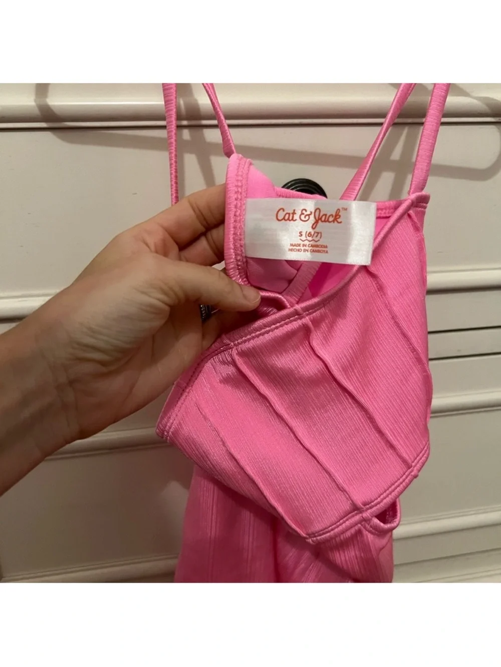 Pink Ribbed One-Piece Swimsuit with Cutout 6/7 - Picture 5 of 6